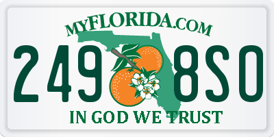 FL license plate 2498SO