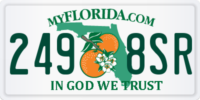 FL license plate 2498SR