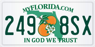 FL license plate 2498SX