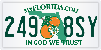 FL license plate 2498SY