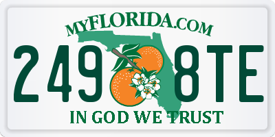 FL license plate 2498TE