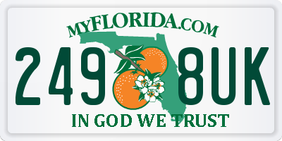 FL license plate 2498UK