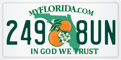 FL license plate 2498UN