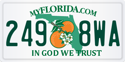 FL license plate 2498WA