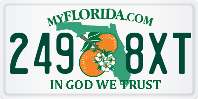 FL license plate 2498XT