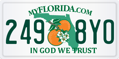 FL license plate 2498YO