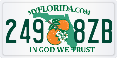 FL license plate 2498ZB