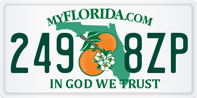 FL license plate 2498ZP
