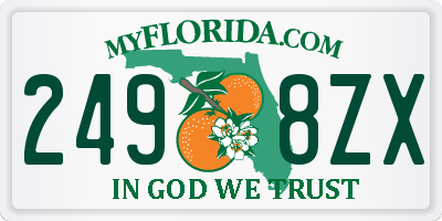 FL license plate 2498ZX