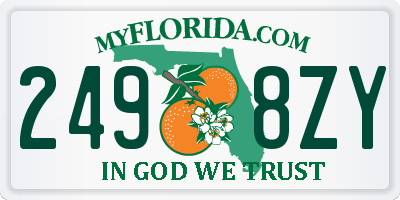 FL license plate 2498ZY