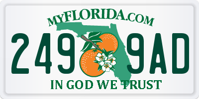 FL license plate 2499AD