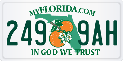 FL license plate 2499AH
