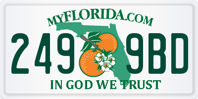 FL license plate 2499BD