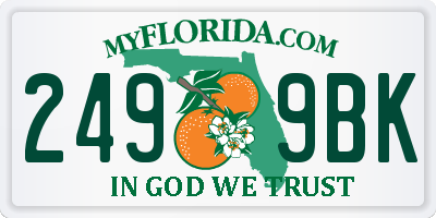 FL license plate 2499BK