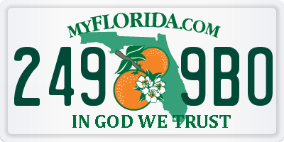 FL license plate 2499BO