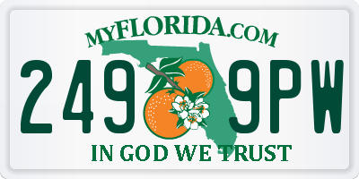 FL license plate 2499PW