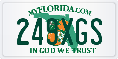 FL license plate 249XGS