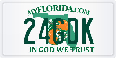 FL license plate 24GDK