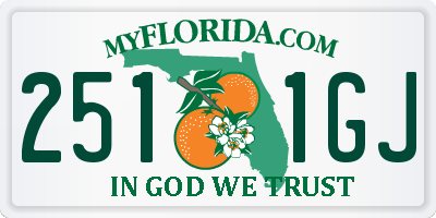 FL license plate 2511GJ