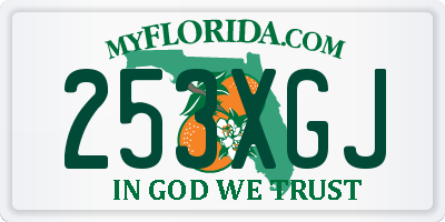 FL license plate 253XGJ