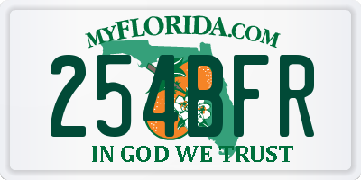 FL license plate 254BFR