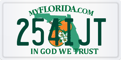 FL license plate 254IJT