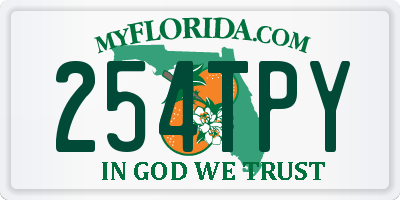 FL license plate 254TPY