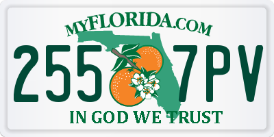 FL license plate 2557PV