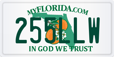 FL license plate 255LLW