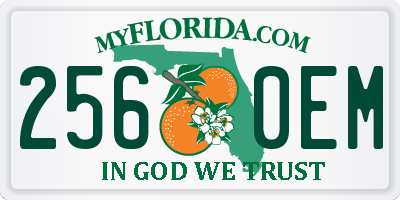 FL license plate 2560EM