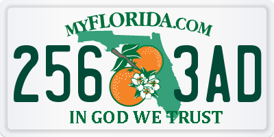 FL license plate 2563AD
