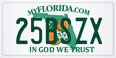 FL license plate 25BSZX