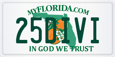 FL license plate 25DIVI