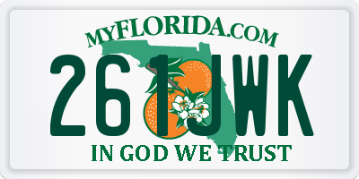 FL license plate 261JWK