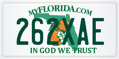 FL license plate 262XAE