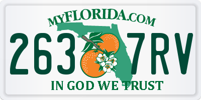 FL license plate 2637RV