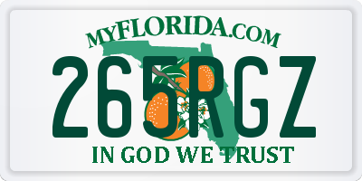 FL license plate 265RGZ