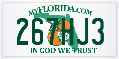 FL license plate 267HJ3