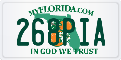 FL license plate 268PIA