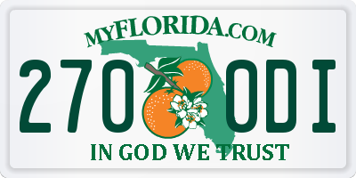 FL license plate 2700DI