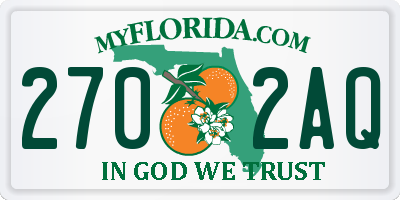 FL license plate 2702AQ