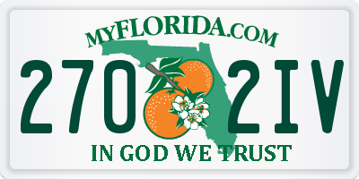 FL license plate 2702IV