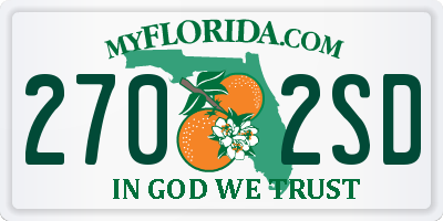 FL license plate 2702SD