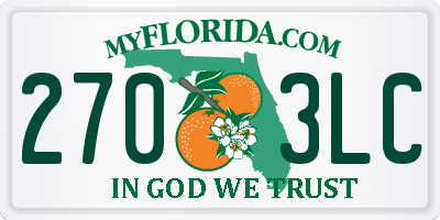 FL license plate 2703LC