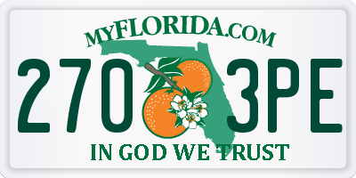 FL license plate 2703PE