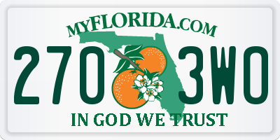 FL license plate 2703WO