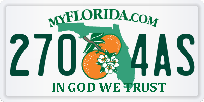 FL license plate 2704AS
