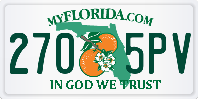 FL license plate 2705PV
