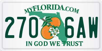 FL license plate 2706AW