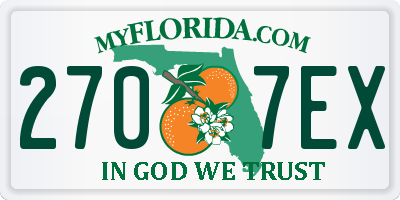 FL license plate 2707EX